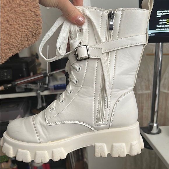 Faux Prada White Combat boots swap for christyjustice only! - Picture 7 of 9